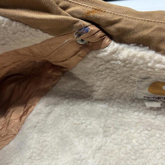 Vintage One-Of-A-Kind Carhartt Sherpa Lined Chore Jacket Men's Size Large - Picture 13 of 16